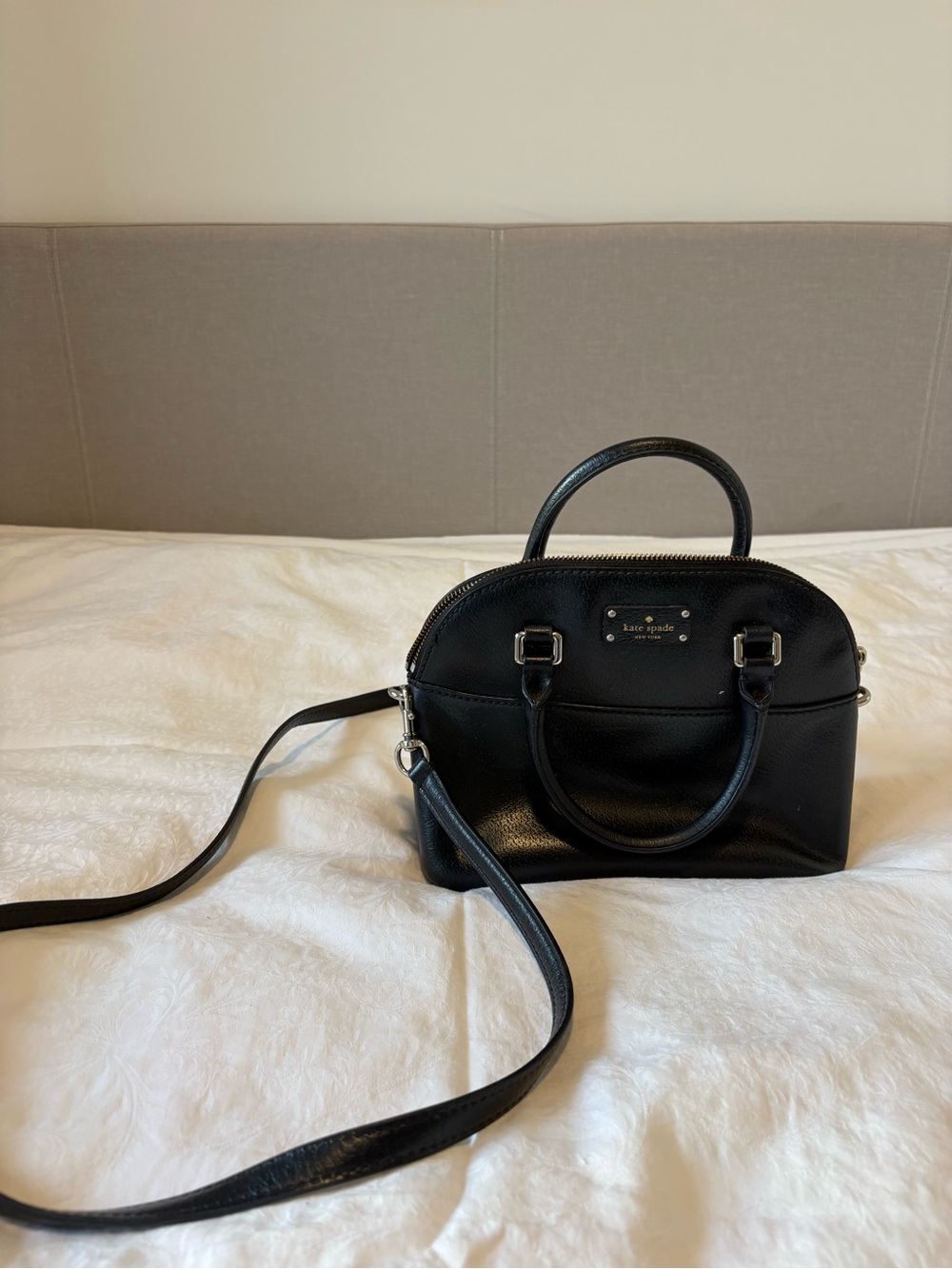 kate spade black leather crossbody bag